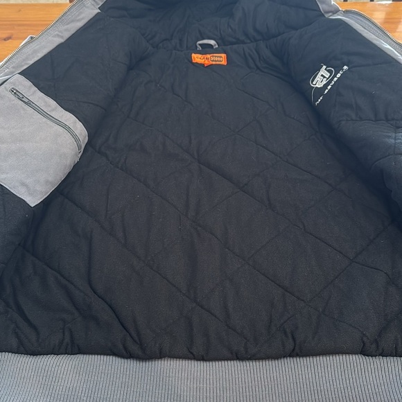 Cornerstone Washed Duck Cloth Insulated Hooded Work Jacket, Metal Grey - Picture 5 of 11